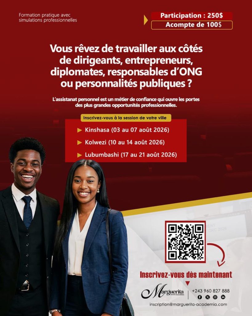 Formation pratique en assistanat personnel  à Kinshasa, Kolwezi et Lubumbashi